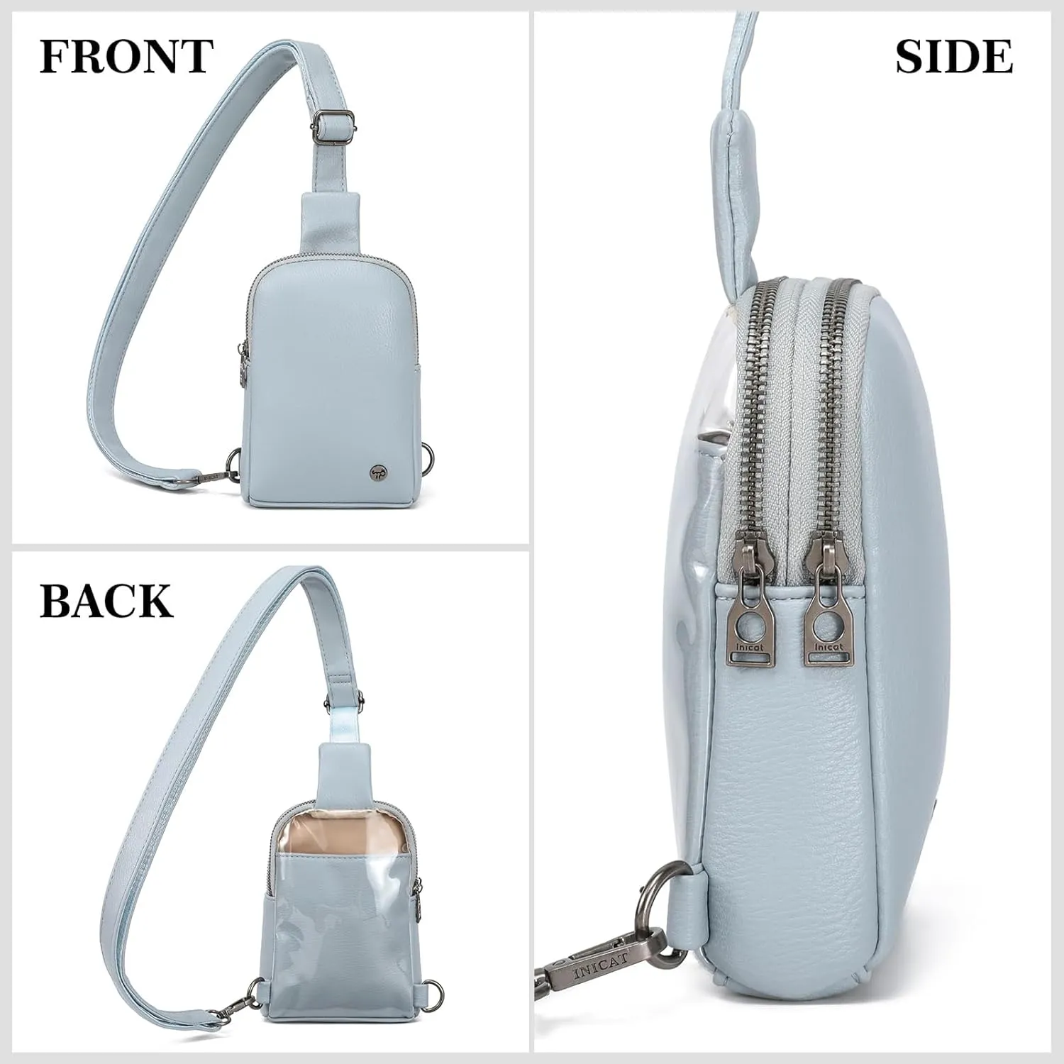 INICAT Sling Bag for Women Touchscreen Small Crossbody Cell Phone Purse Fanny Pack