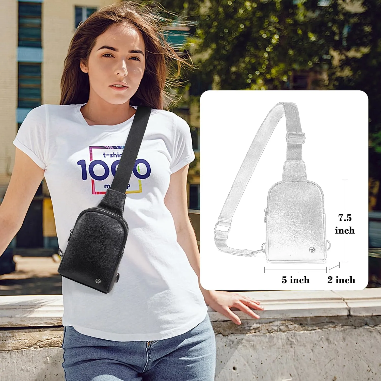 INICAT Small Crossbody Sling Bags for Women Vegan Leather Cell Phone Purse Fanny Packs for Women Men