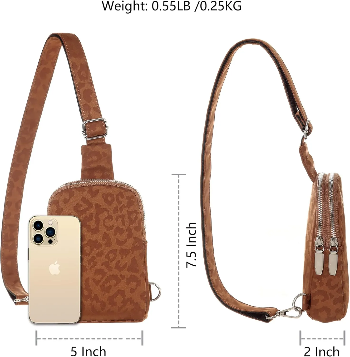 INICAT Small Crossbody Sling Bags for Women Vegan Leather Cell Phone Purse Fanny Packs for Women Men