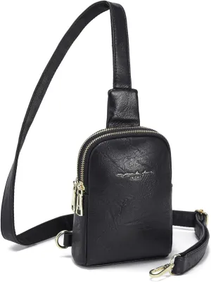 INICAT Small Crossbody Sling Bags for Women Vegan Leather Cell Phone Purse Fanny Packs for Women Men