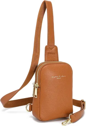 INICAT Small Crossbody Sling Bags for Women Vegan Leather Cell Phone Purse Fanny Packs for Women Men