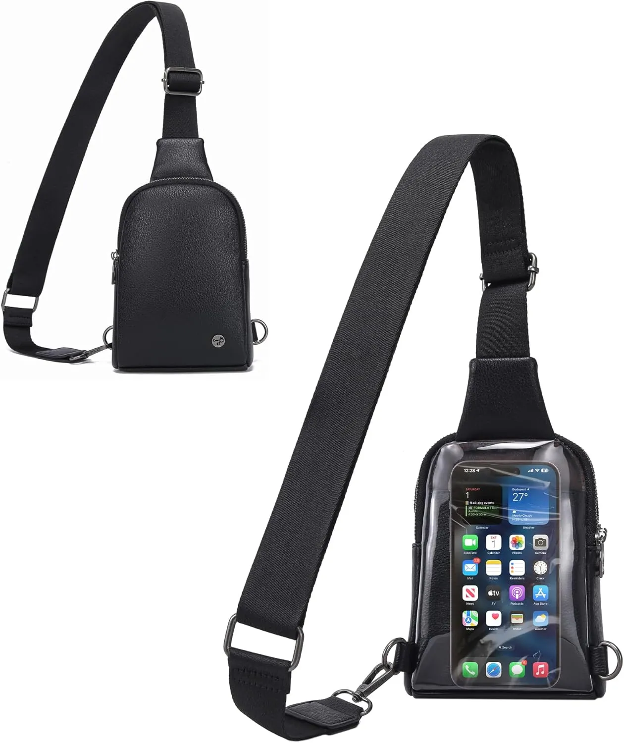 INICAT Small Crossbody Sling Bags for Women Vegan Leather Cell Phone Purse Fanny Packs for Women Men