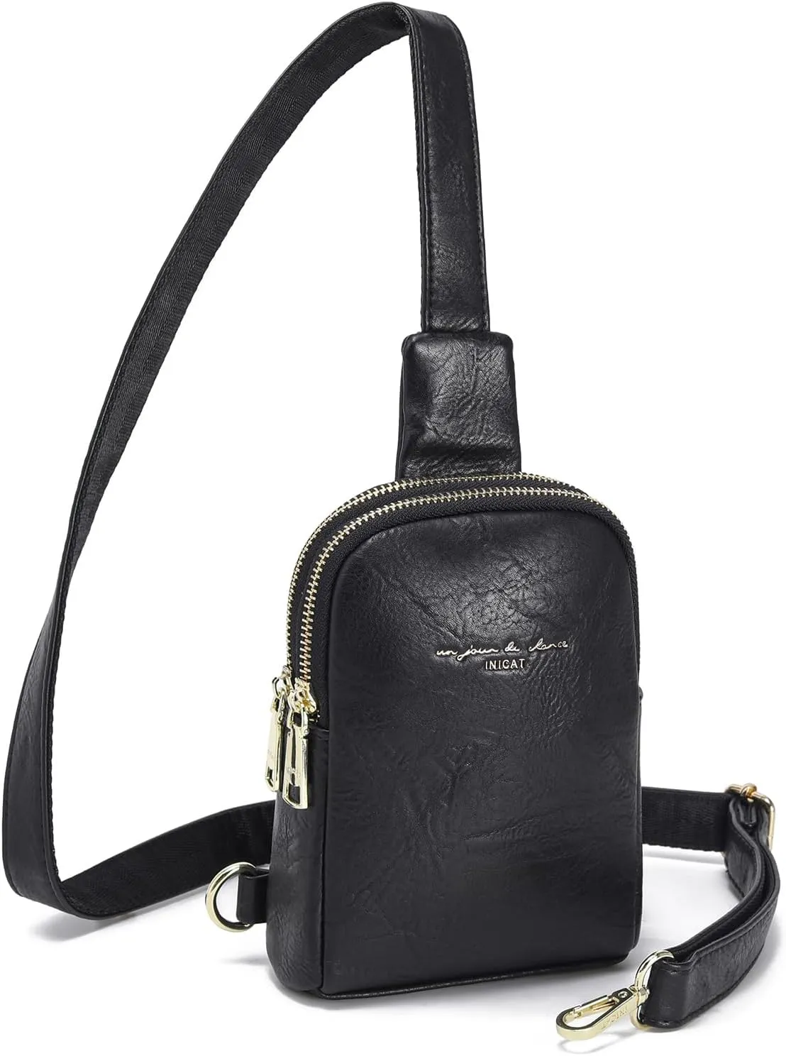 INICAT Small Crossbody Sling Bags for Women Vegan Leather Cell Phone Purse Fanny Packs for Women Men
