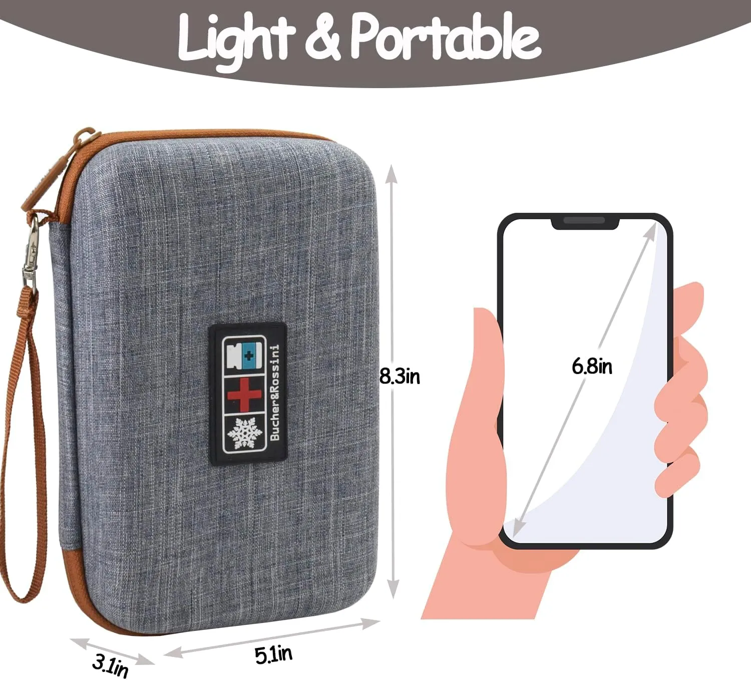 Insulin Cooler Travel Case TAS Approved for Diabetic Medicine Cold Pack Travel Bag with Long Cooling Effect Large Capacity Fit Meds Diabetes Supplies Daily Insulin Pen Cooler Comes with 2 Ice Packs