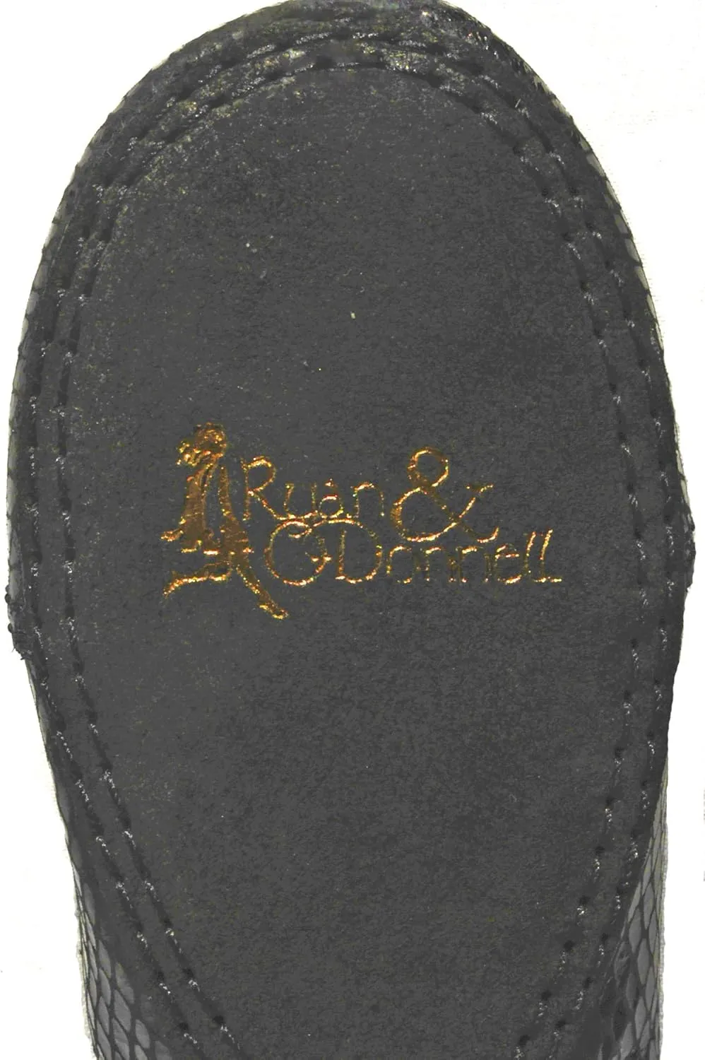 Irish Dance Pumps - ghillie's - Soft - Light Shoes with Diamond Print Black Leather and Suede Soles with - Free - Cotton Bag