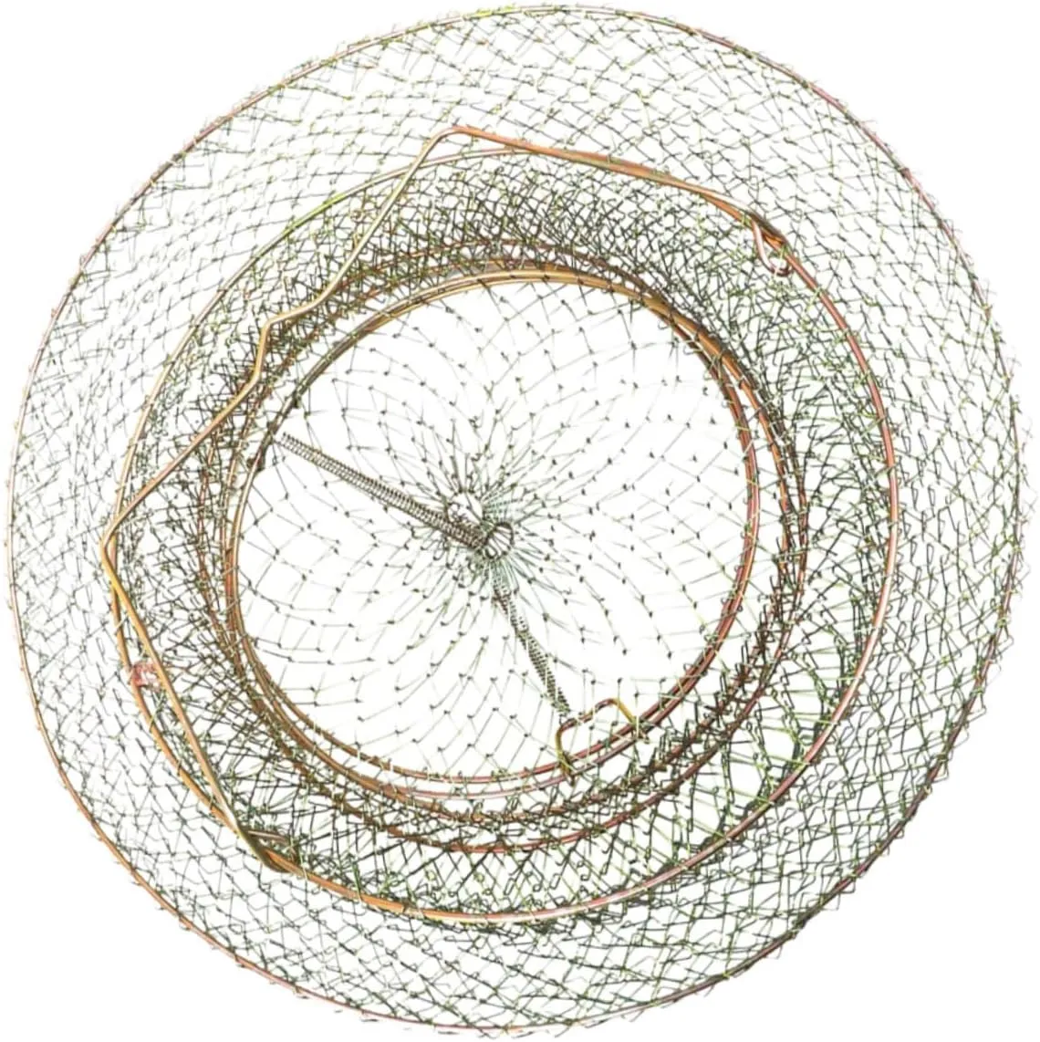 Iron Fish Fish Basket Shrimp Net Folded Fishing Bait Traps Round Fish Basket Shrimp Basket for