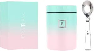 IRON °FLASK Thermos for Hot Food & Soup - 16 Oz Insulated Food Jar with Foldable Spoon - Leak Proof, Stainless Steel, Storage, Canteen, Double Walled - 16 Oz - Bubble Gum