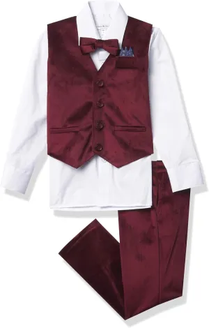 Isaac Mizrahi Boys' 4-Piece Velvet Vest Set