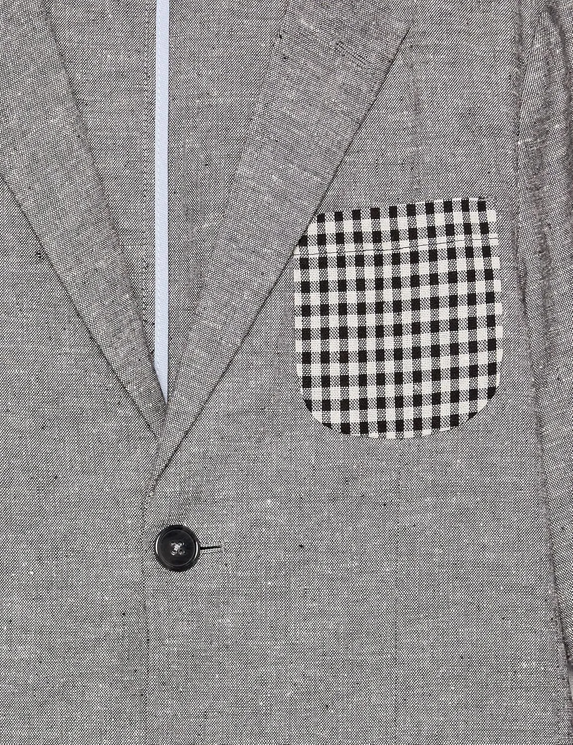 Isaac Mizrahi Slim Fit Boy's Contrast Linen Sport Jacket