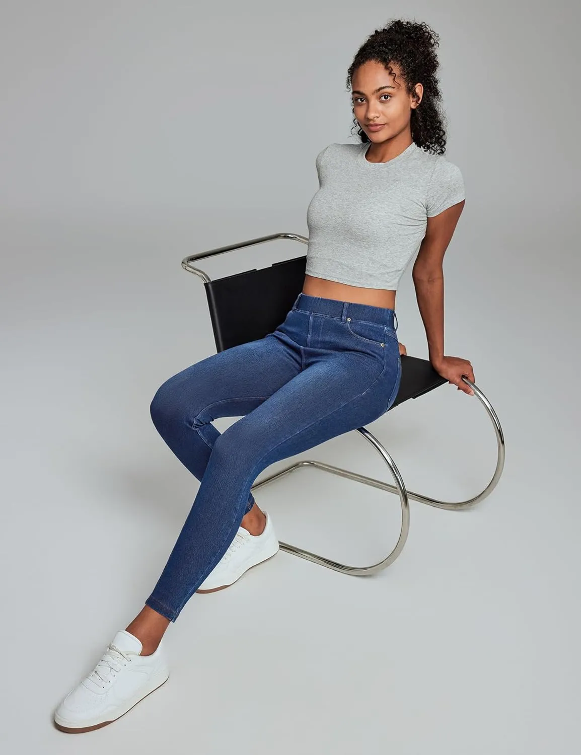 IUGA Jeggings for Women Tummy Control Stretchy Jeans for Women High Waisted Pull on Skinny Jean Leggings with Pockets Trendy