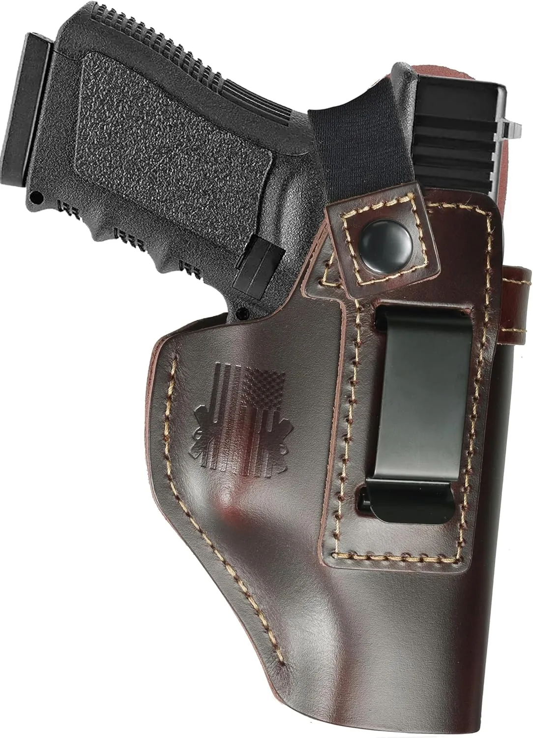 IWB Leather Holster for Glock 17 19 43X fits Taurus G2C G3 G3C GX4 for M&P 9mm Shield fits Sig P365 P230 for LCP LC9S Security 9 fits Springfield Hellcat/XD -Similar Size-Inside The Belt