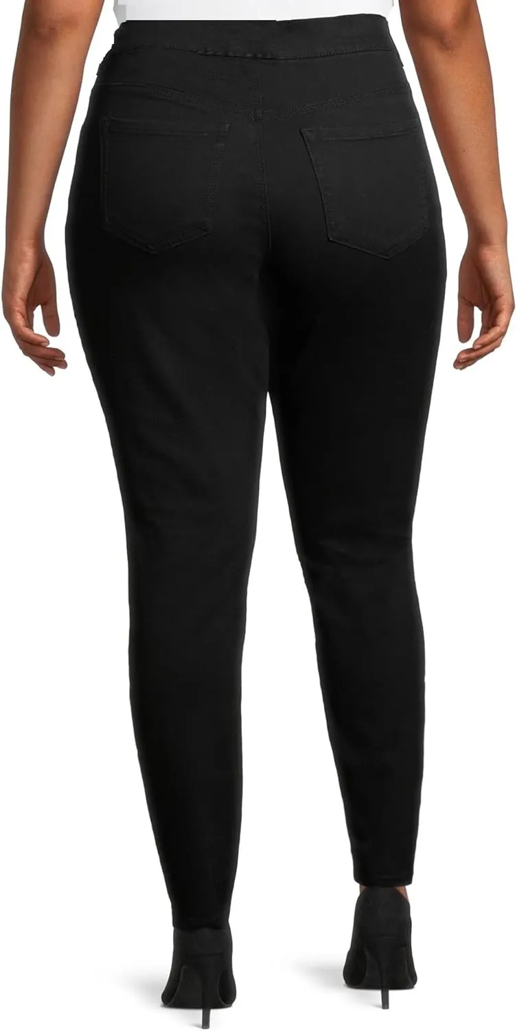 Jack David Women's Plus Size Blue/Black Curvy Stretch Flap Pocket Skinny/Bootcut/Cargo Denim Jeans Pants