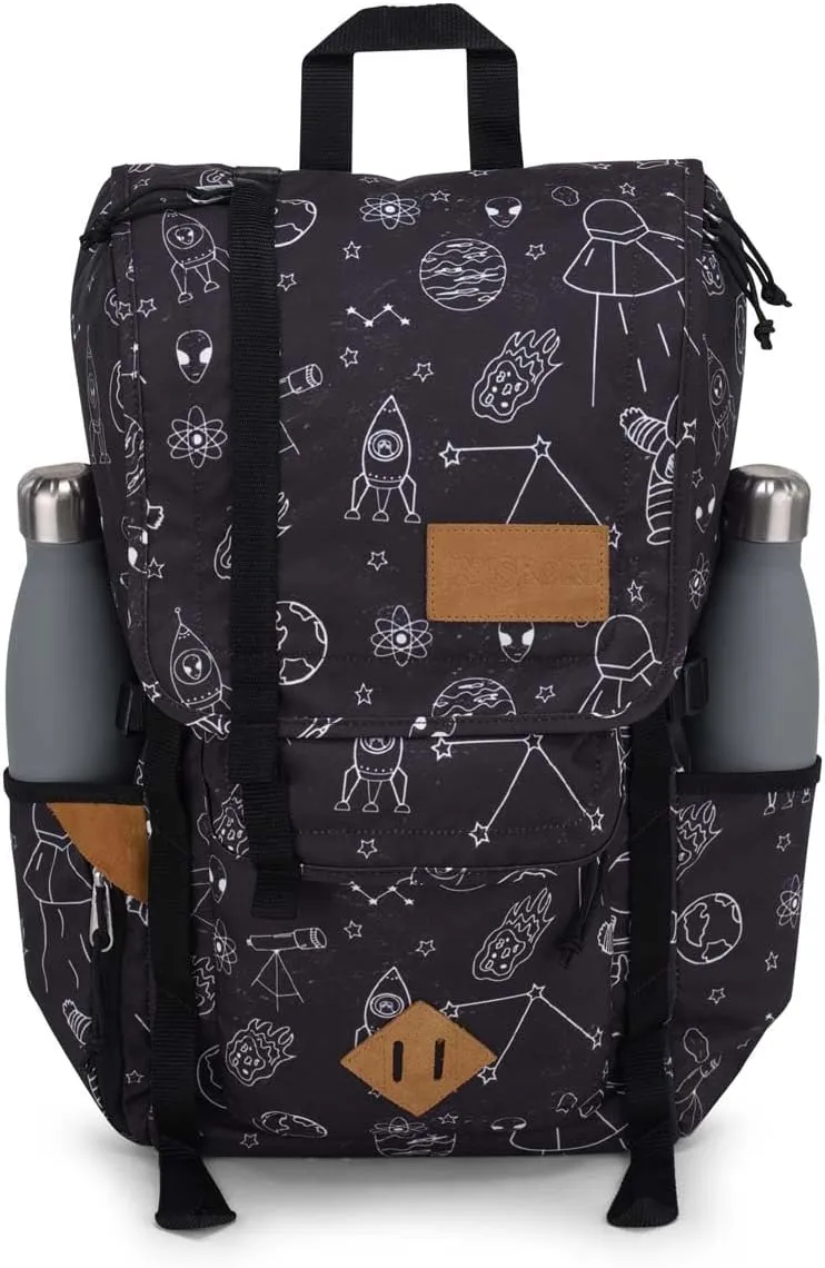 JanSport Hatchet Backpack – 15-inch Padded Laptop Compartment, Dual Water Bottle Pockets, Side Compression Straps, Cosmic City