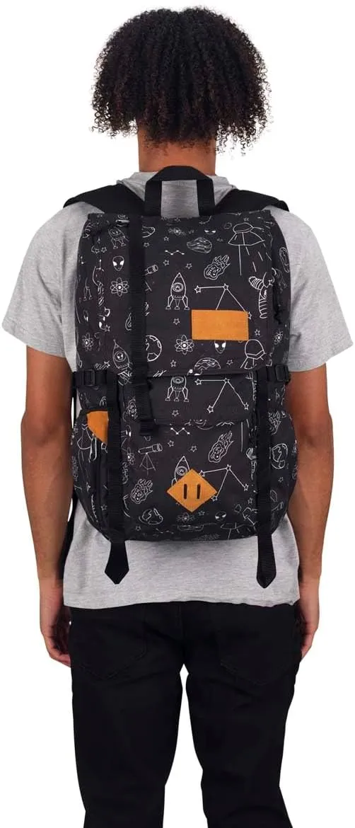 JanSport Hatchet Backpack – 15-inch Padded Laptop Compartment, Dual Water Bottle Pockets, Side Compression Straps, Cosmic City