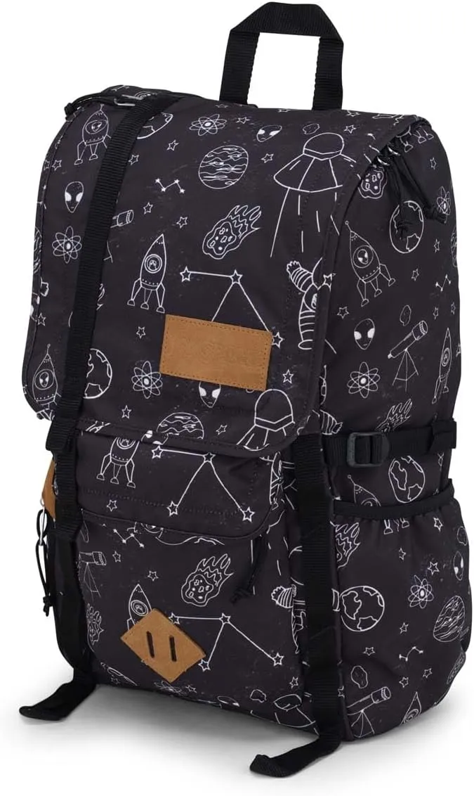 JanSport Hatchet Backpack – 15-inch Padded Laptop Compartment, Dual Water Bottle Pockets, Side Compression Straps, Cosmic City