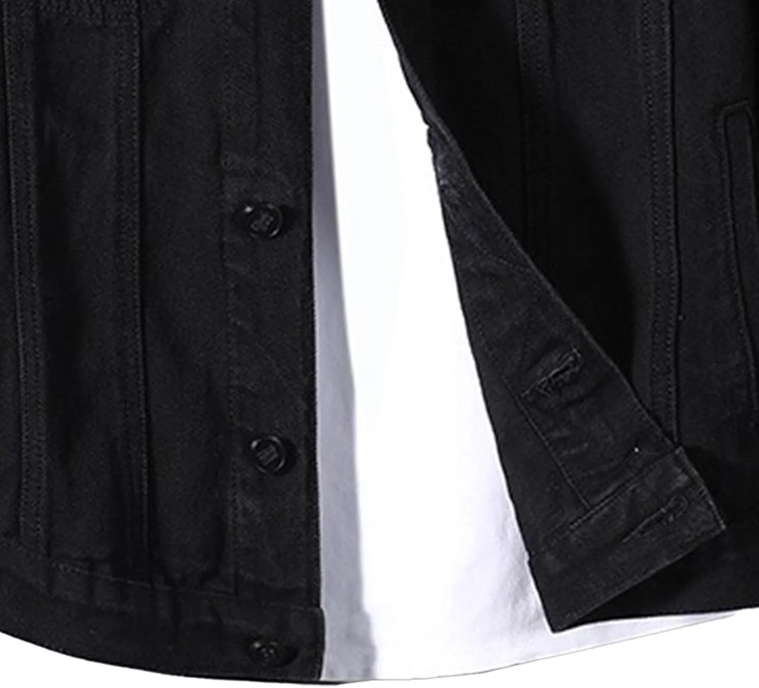 JEKE-DG Men's Button Down Vintage Jean Jacket Comfortable Classic Denim Jacket Trucker Casual Slim Fit Jacket Coat