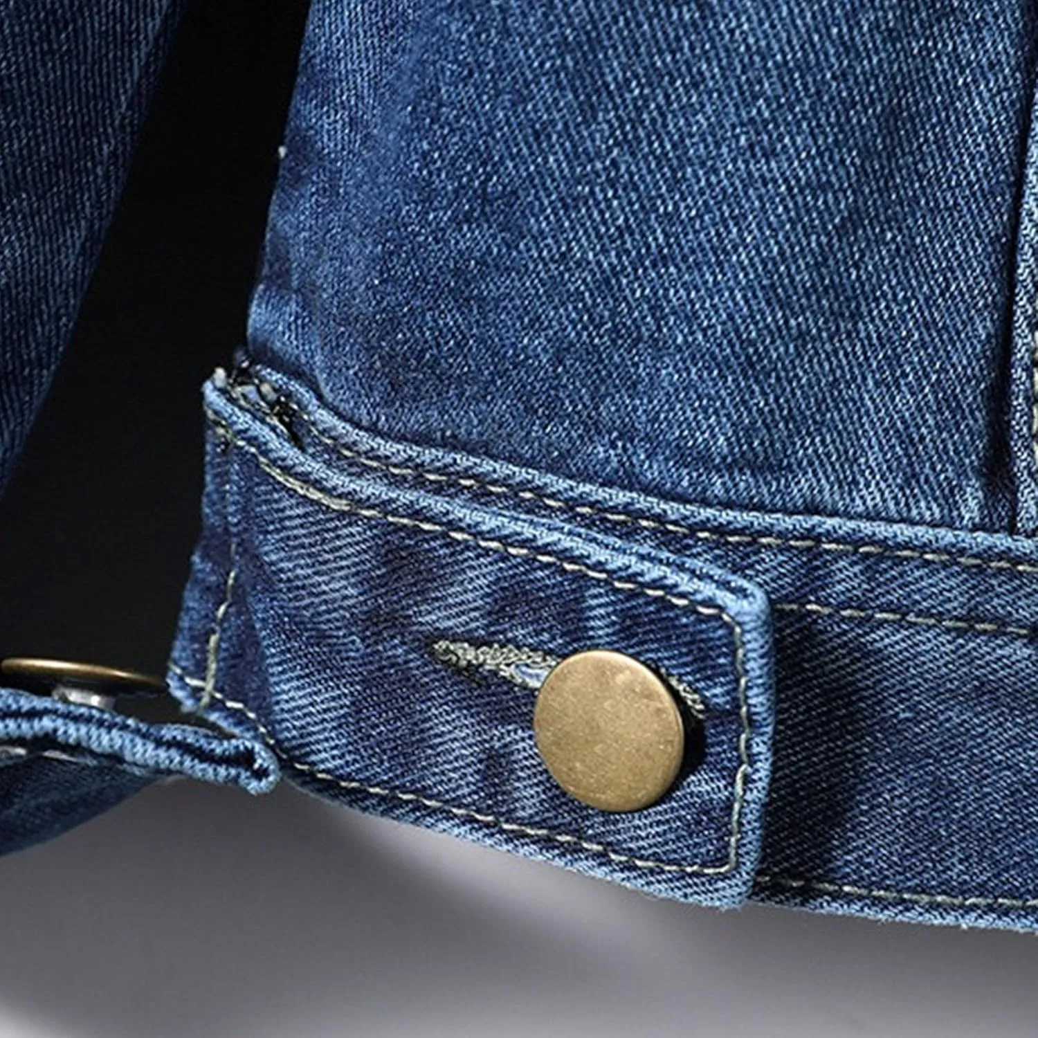 JEKE-DG Men's Button Down Vintage Jean Jacket Comfortable Classic Denim Jacket Trucker Casual Slim Fit Jacket Coat
