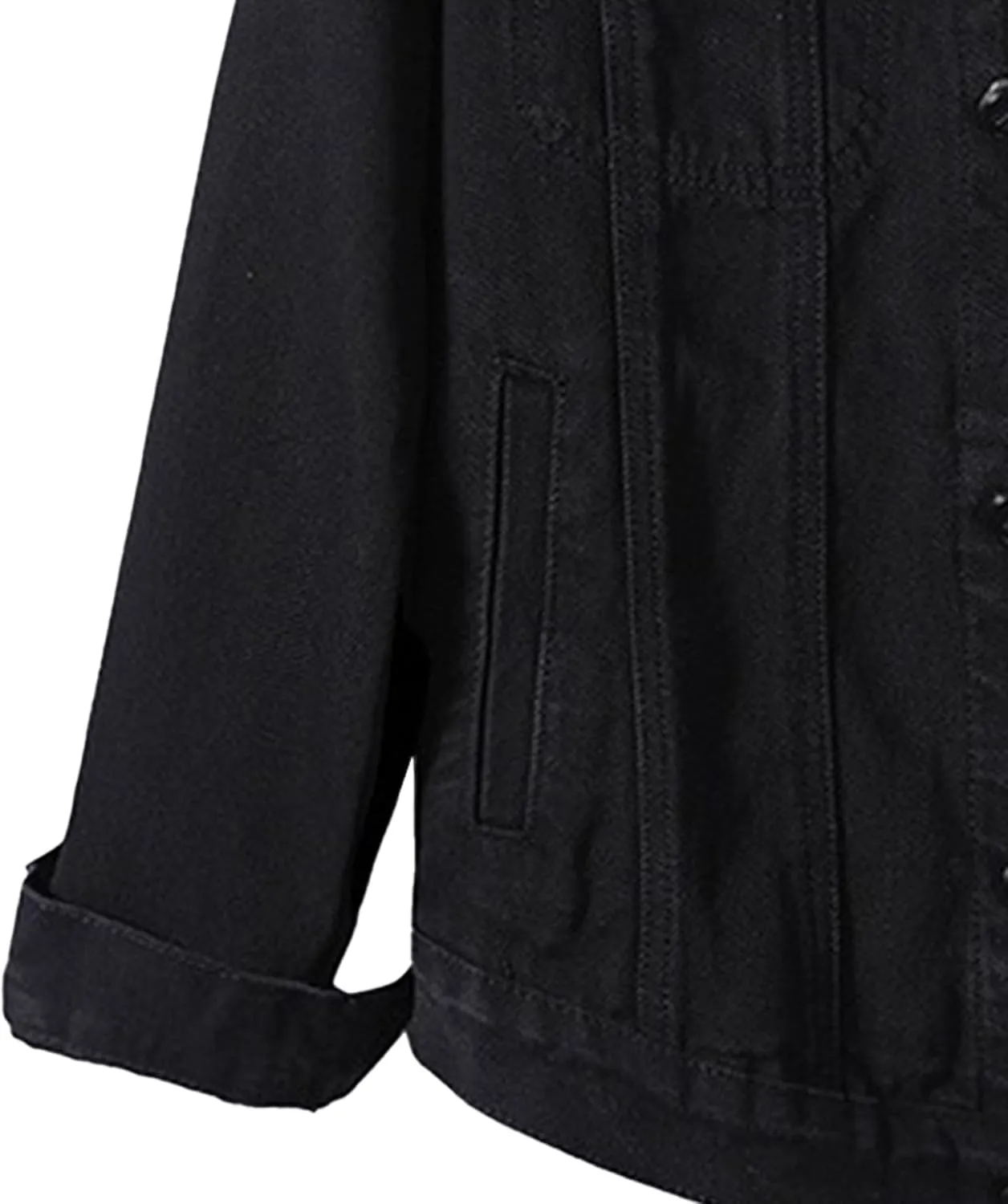 JEKE-DG Men's Button Down Vintage Jean Jacket Comfortable Classic Denim Jacket Trucker Casual Slim Fit Jacket Coat