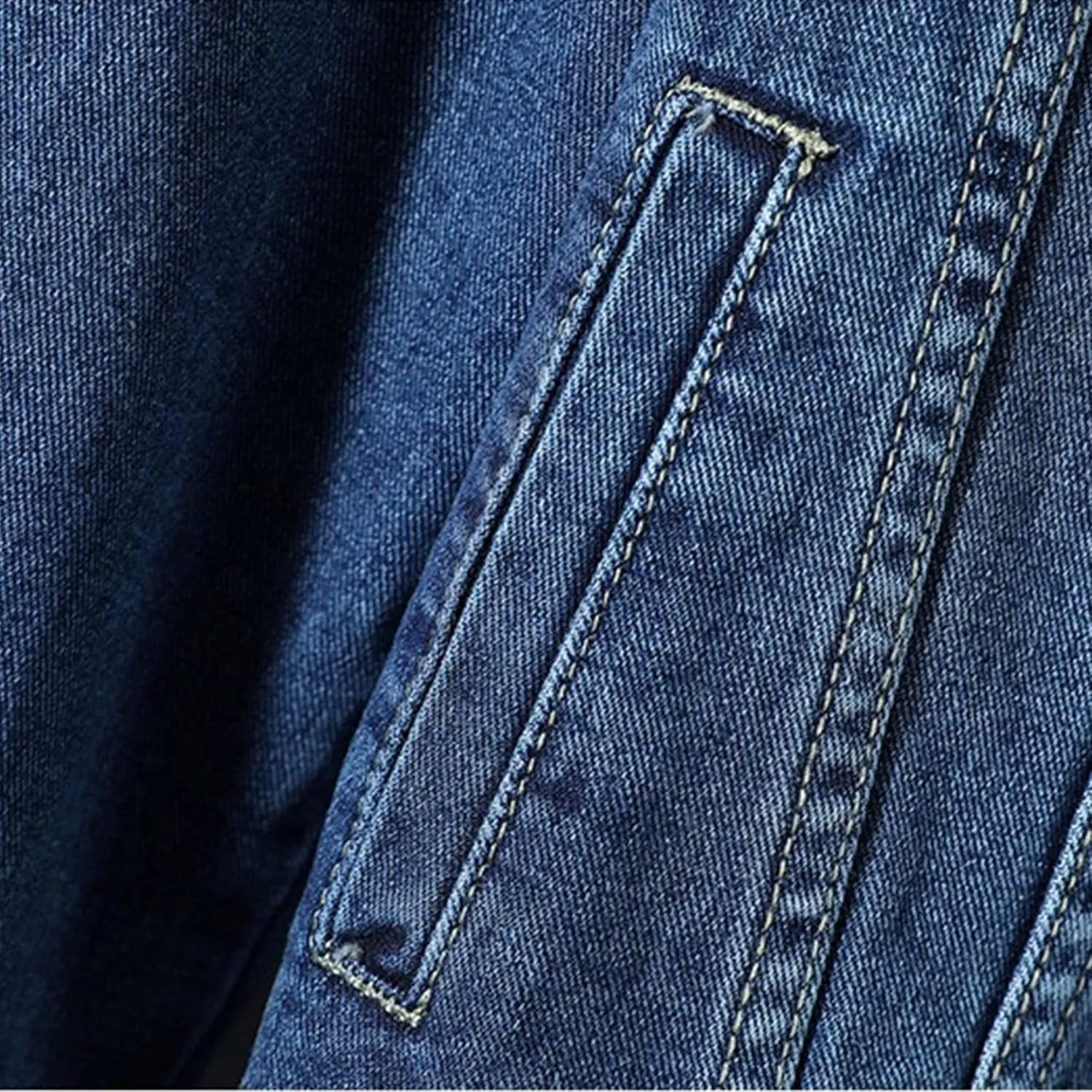 JEKE-DG Men's Button Down Vintage Jean Jacket Comfortable Classic Denim Jacket Trucker Casual Slim Fit Jacket Coat