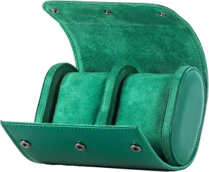 JEKKAH Portable Watch Bag Mechanical Watch Storage Box Leather Watch Bag Watch Storage Box Suitable For Most Watches And Smart Watches(2 Slots)