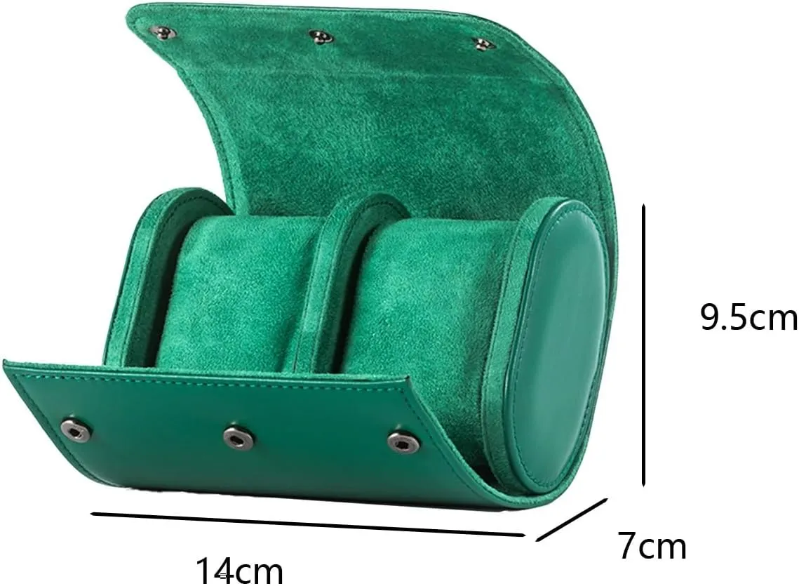 JEKKAH Portable Watch Bag Mechanical Watch Storage Box Leather Watch Bag Watch Storage Box Suitable For Most Watches And Smart Watches(2 Slots)
