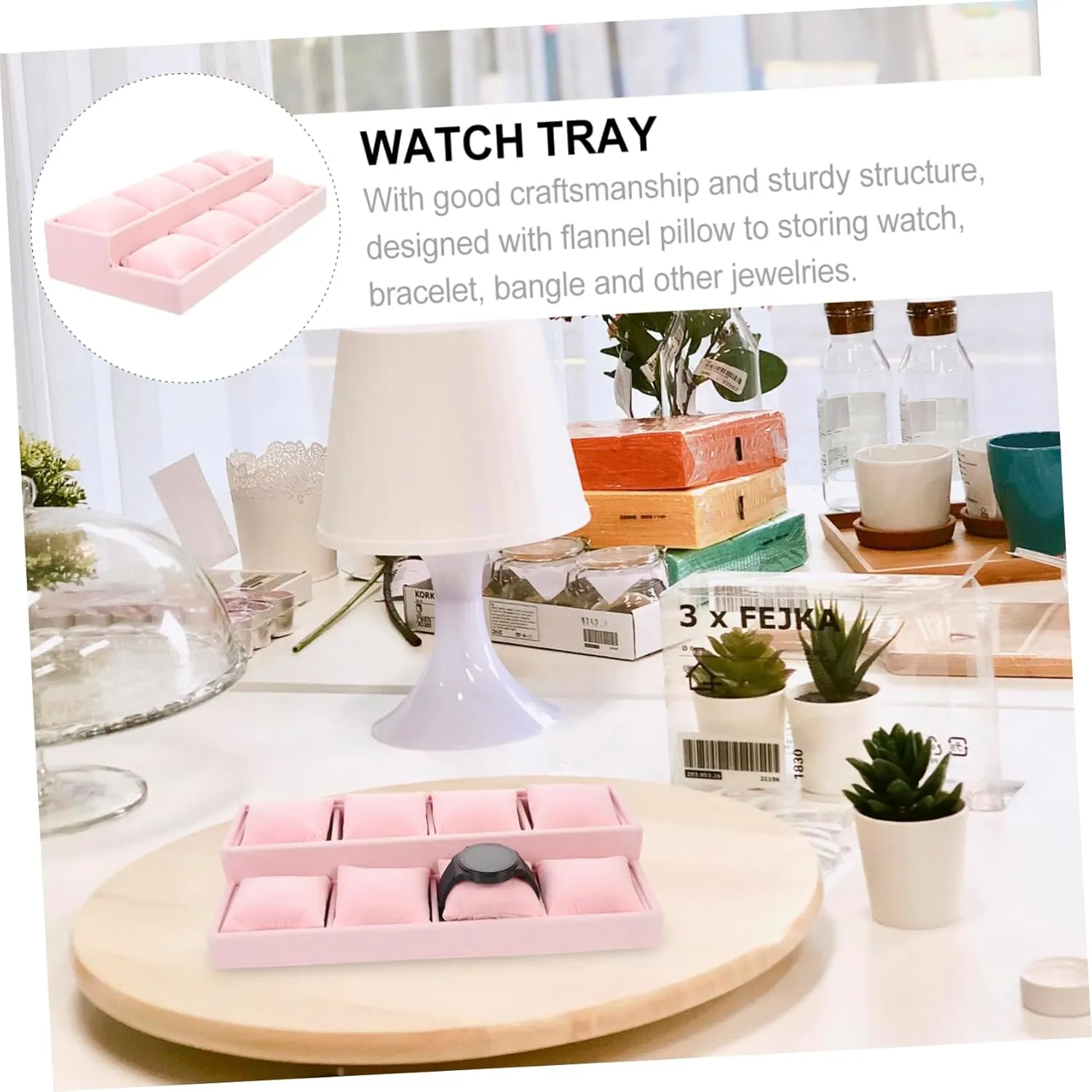 Jewelry Display Tray Jewelry Pillow Tray Watch Pillow Tray Soft Velvet for Jewelry and Storage