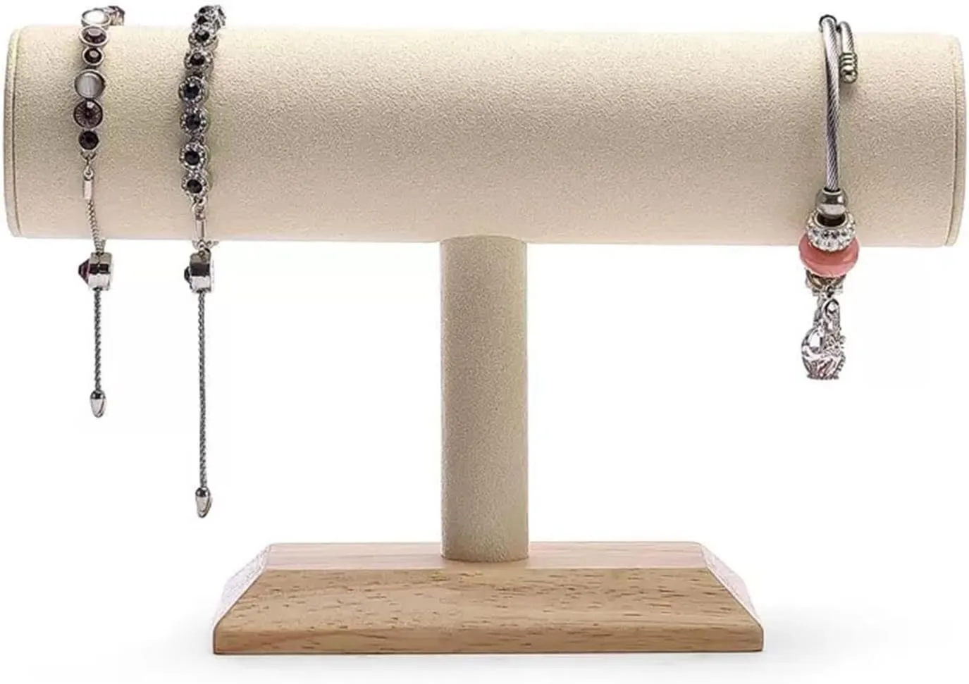 Jewelry Organizer Jewelry Stand Bracelet Holder T Shape Velvet Jewelry Display Stand Detachable Bracelet Watch Holder Necklace Holder Dresser Storage Jewelry Tower Jewelry Holder Necklace Holder Earri