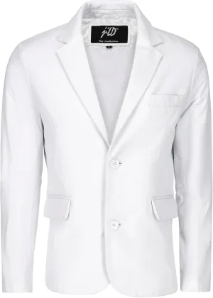 Jild Invisible Stitching Casual Leather Blazer for Men - 2-Button Closure Coat Style Regular Fit Lambskin Leather Jacket Men