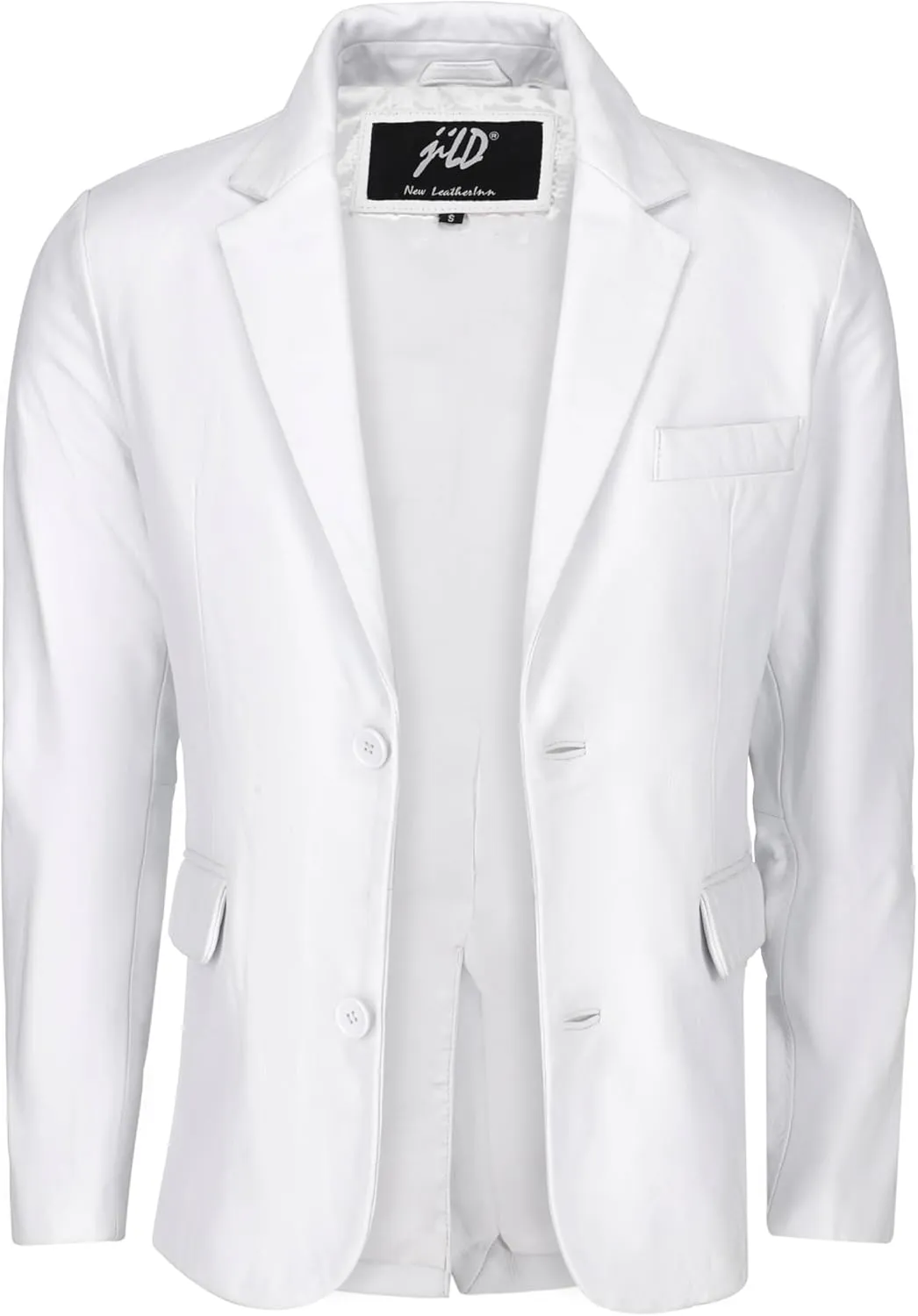 Jild Invisible Stitching Casual Leather Blazer for Men - 2-Button Closure Coat Style Regular Fit Lambskin Leather Jacket Men