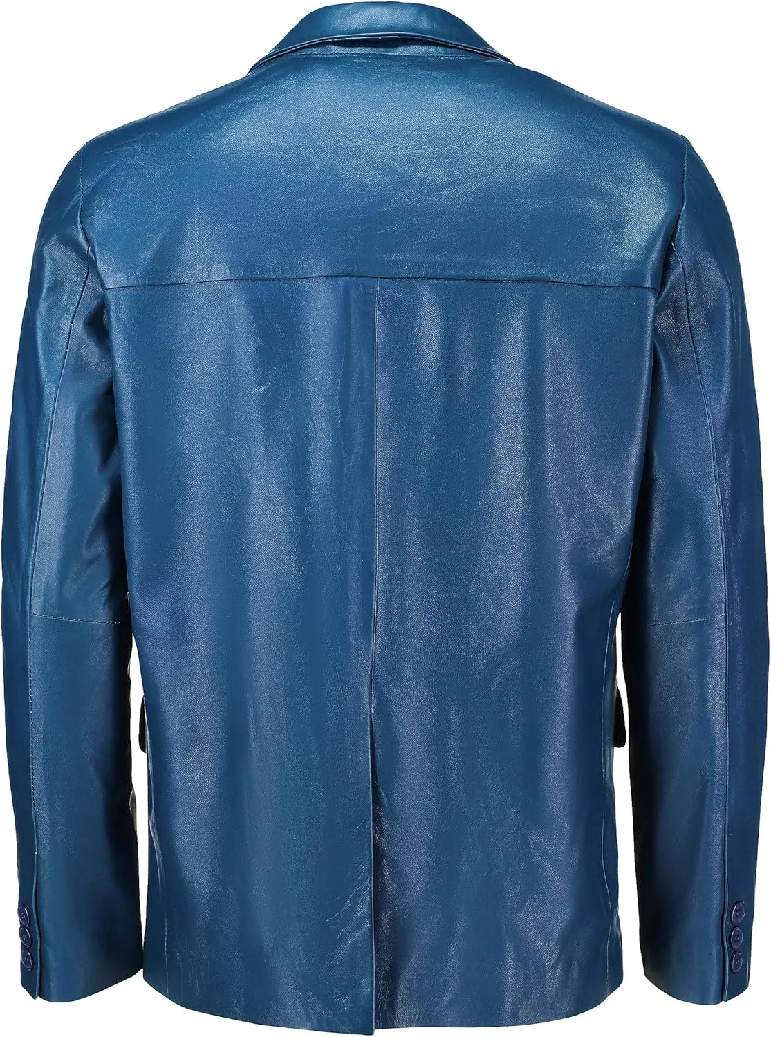 Jild Invisible Stitching Casual Leather Blazer for Men - 2-Button Closure Coat Style Regular Fit Lambskin Leather Jacket Men