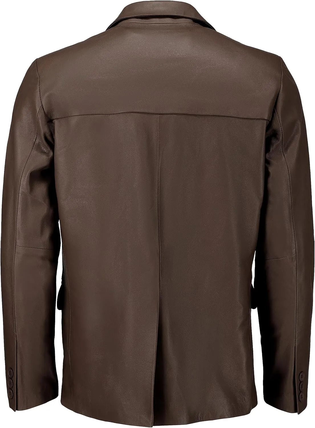 Jild Invisible Stitching Casual Leather Blazer for Men - 2-Button Closure Coat Style Regular Fit Lambskin Leather Jacket Men