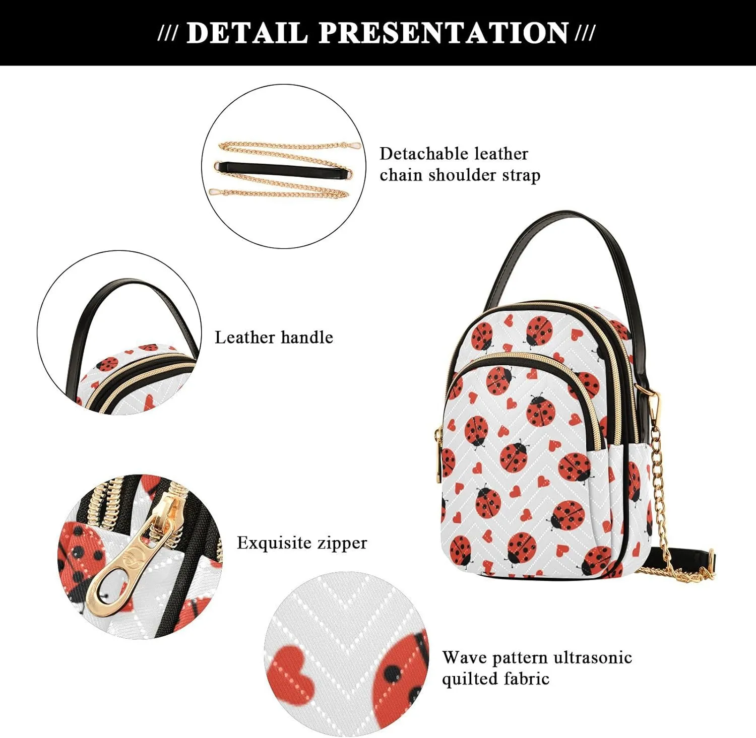 JIPONI Crossbody Bag for Women, Small Cell Phone Bag Shoulder Handbags Purse with Leather Strap