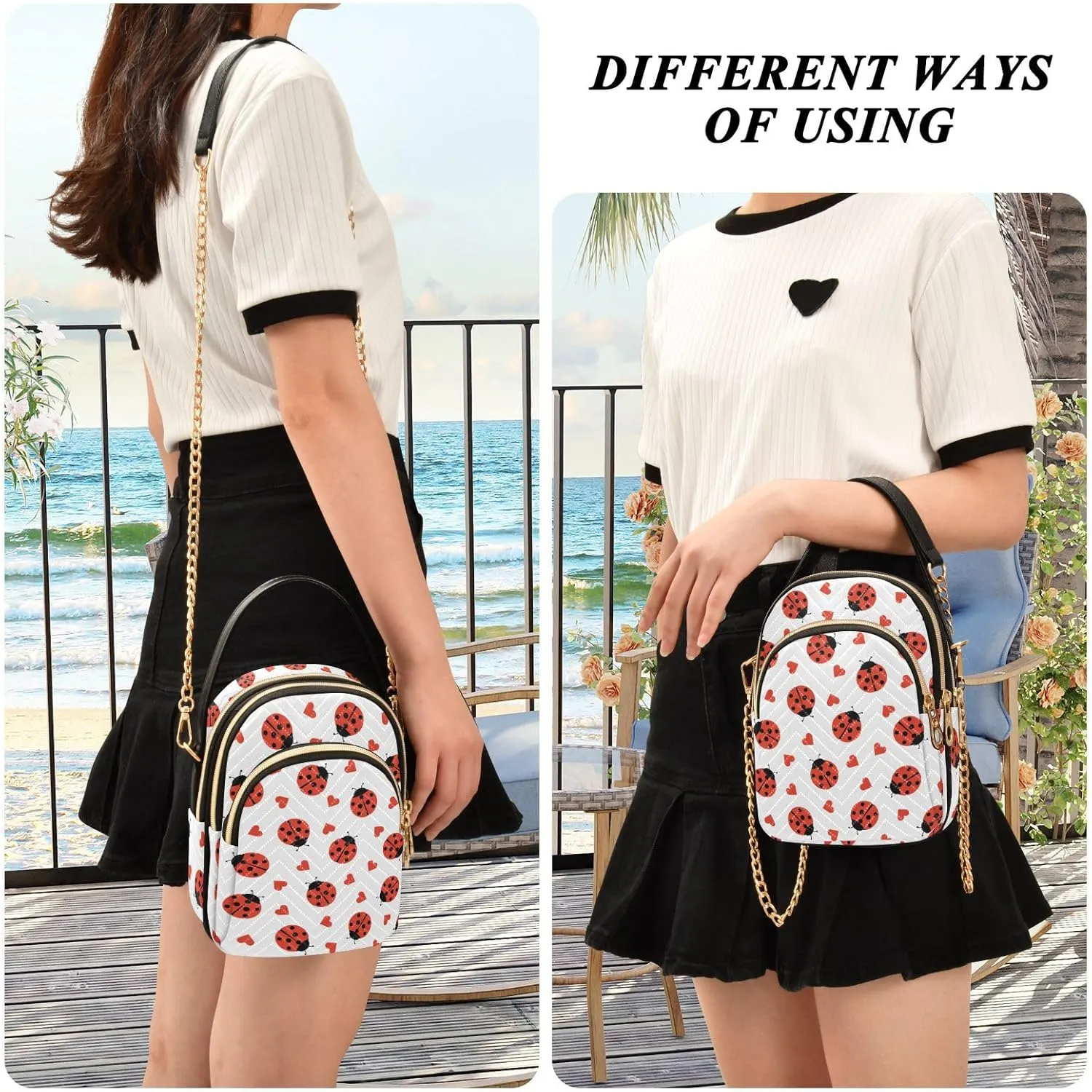 JIPONI Crossbody Bag for Women, Small Cell Phone Bag Shoulder Handbags Purse with Leather Strap