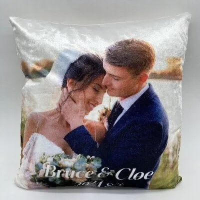 JML Custom Throw Pillow Covers with Photo Front 270GSM Velvet Custom Picture Personalized Valentine's Day Gifts for Couples