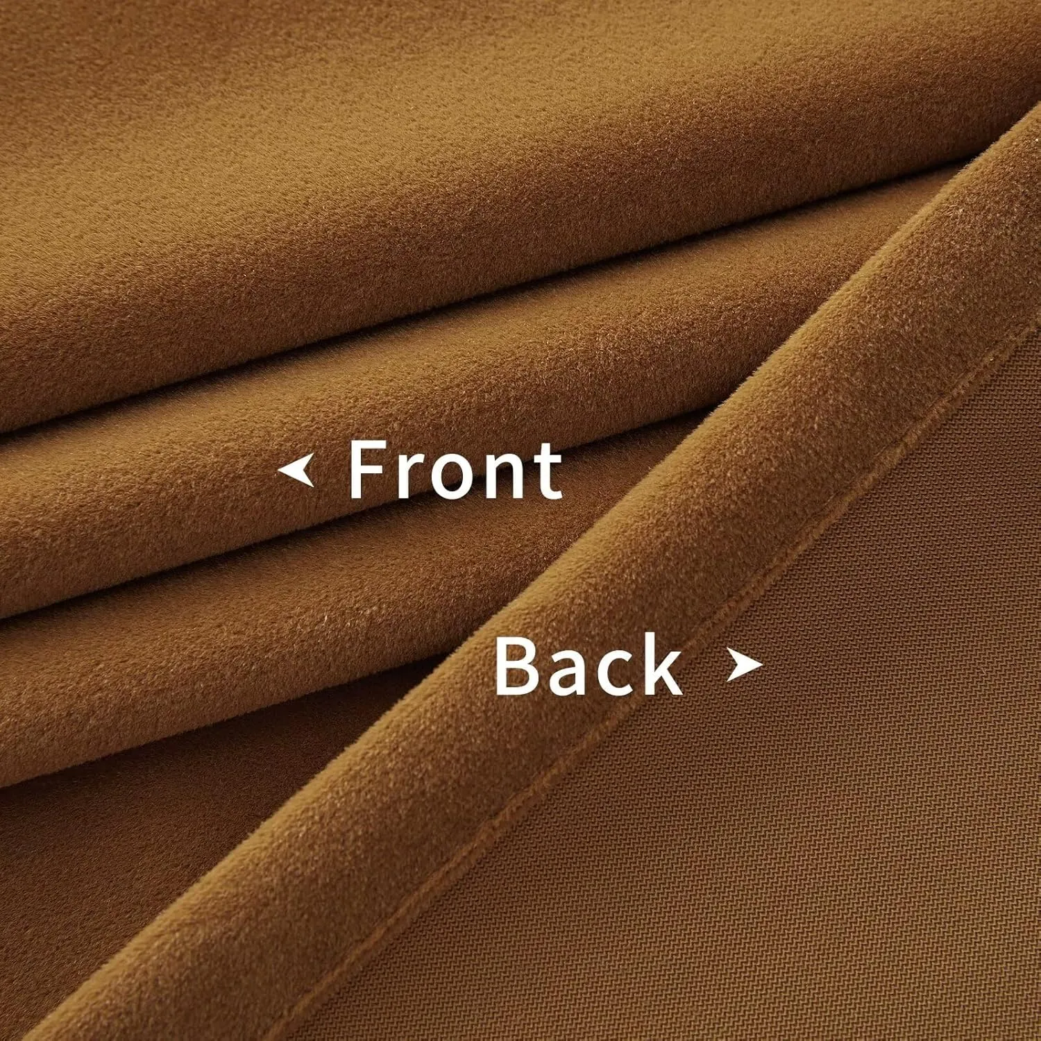 Joydeco Camel Brown Velvet Curtains 90 inch Length 2 Panels, Luxury Blackout Rod Pocket Thermal Insulated Window Curtains, Super Soft Room Darkening Drapes for Living Room Bedroom,W52 x L90 inches
