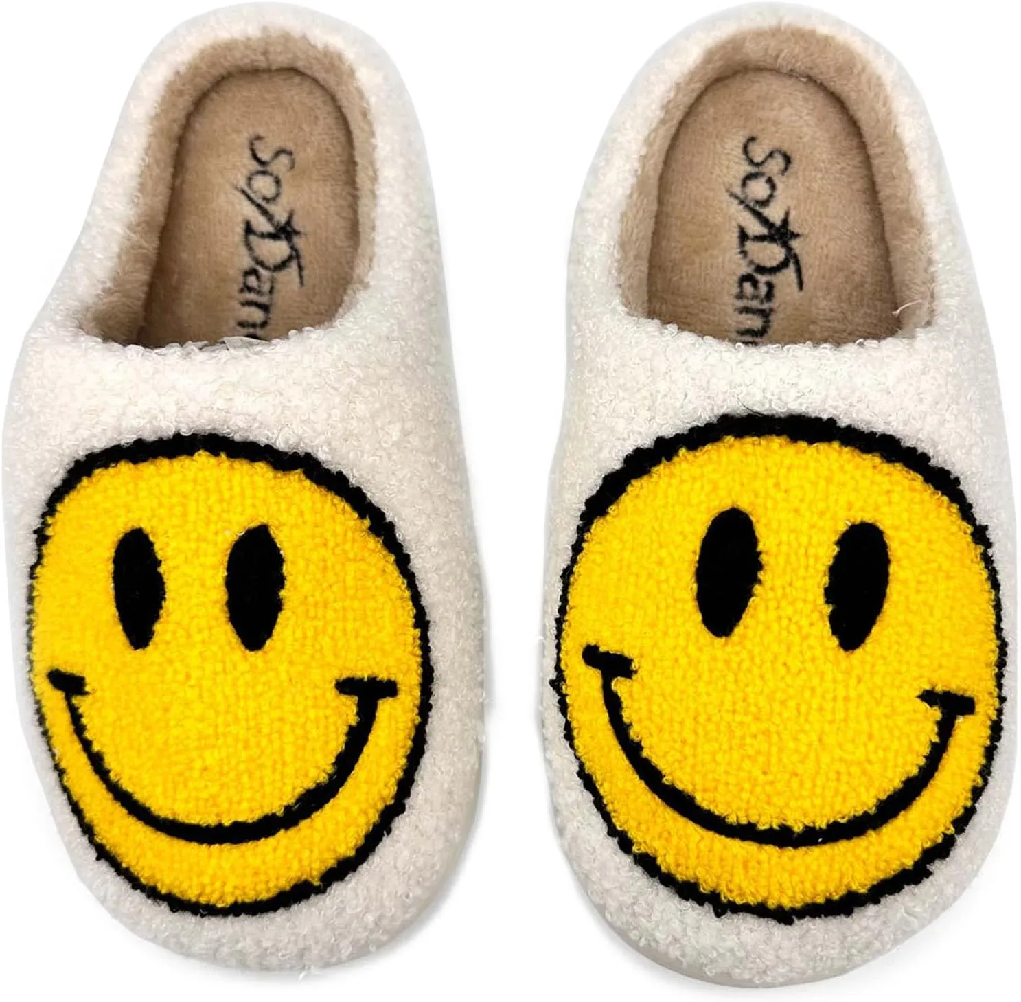 Joyful Soles - Happy Face Plush Slippers | Ultra-Soft Comfort for All Ages & Genders | Stylish & Versatile for Home or Fashion - BT50