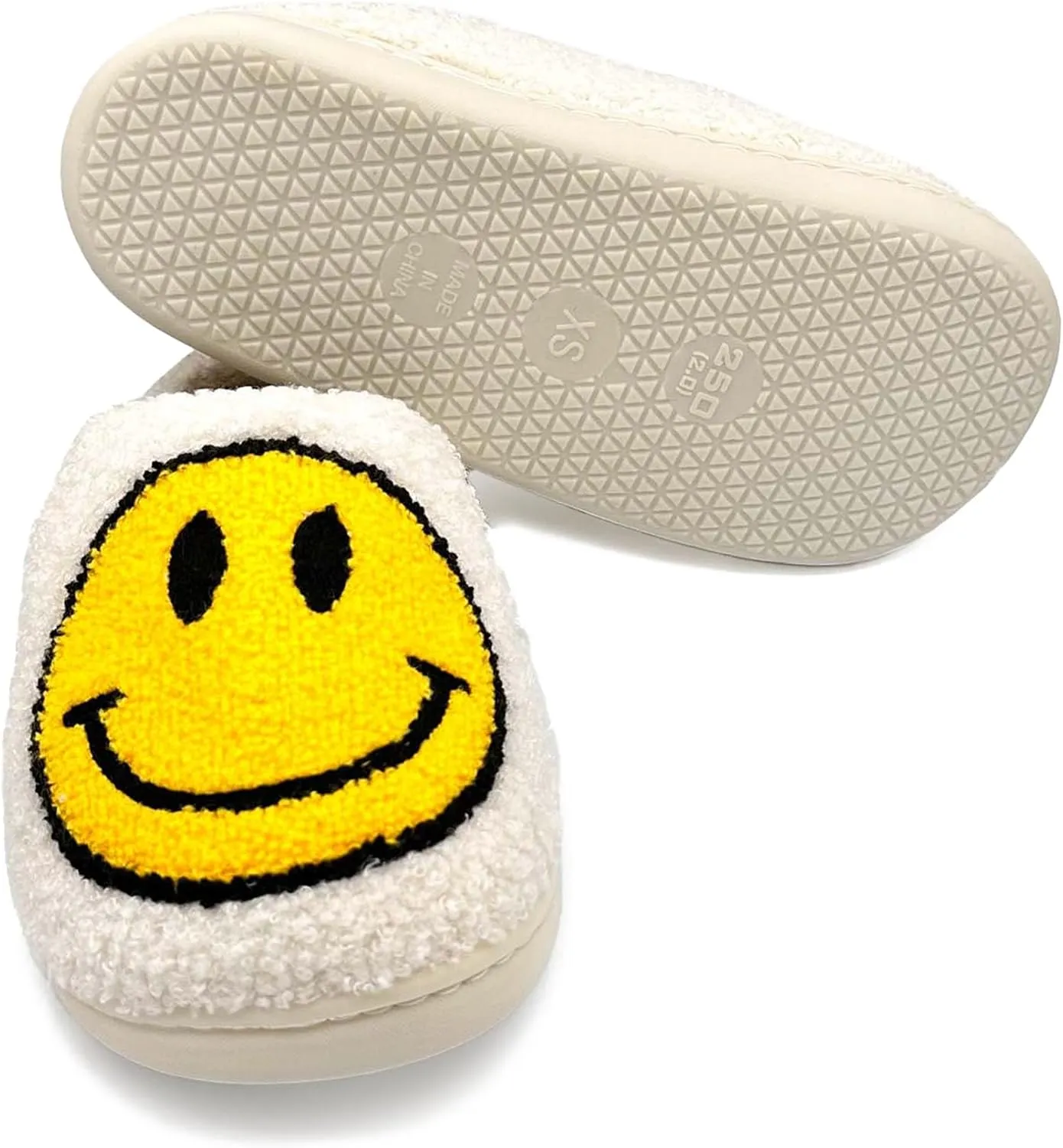 Joyful Soles - Happy Face Plush Slippers | Ultra-Soft Comfort for All Ages & Genders | Stylish & Versatile for Home or Fashion - BT50
