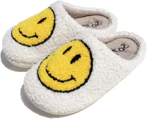 Joyful Soles - Happy Face Plush Slippers | Ultra-Soft Comfort for All Ages & Genders | Stylish & Versatile for Home or Fashion - BT50