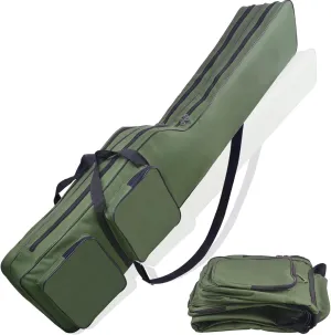 JSHANMEI Fishing Tackle Rod Bag 4.27ft Folding Rod Case Large Capacity Fishing Gear Pole Reel Storage Bag Gifts for Men