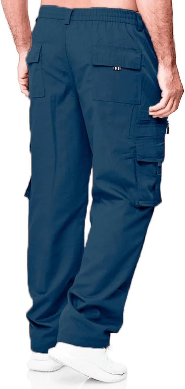 Julidostore Stretchmotions - Super Stretch Ice-Silk Comfort Cargo Pants Mens 6 Pockets Tactical Joggers Outdoor Trousers