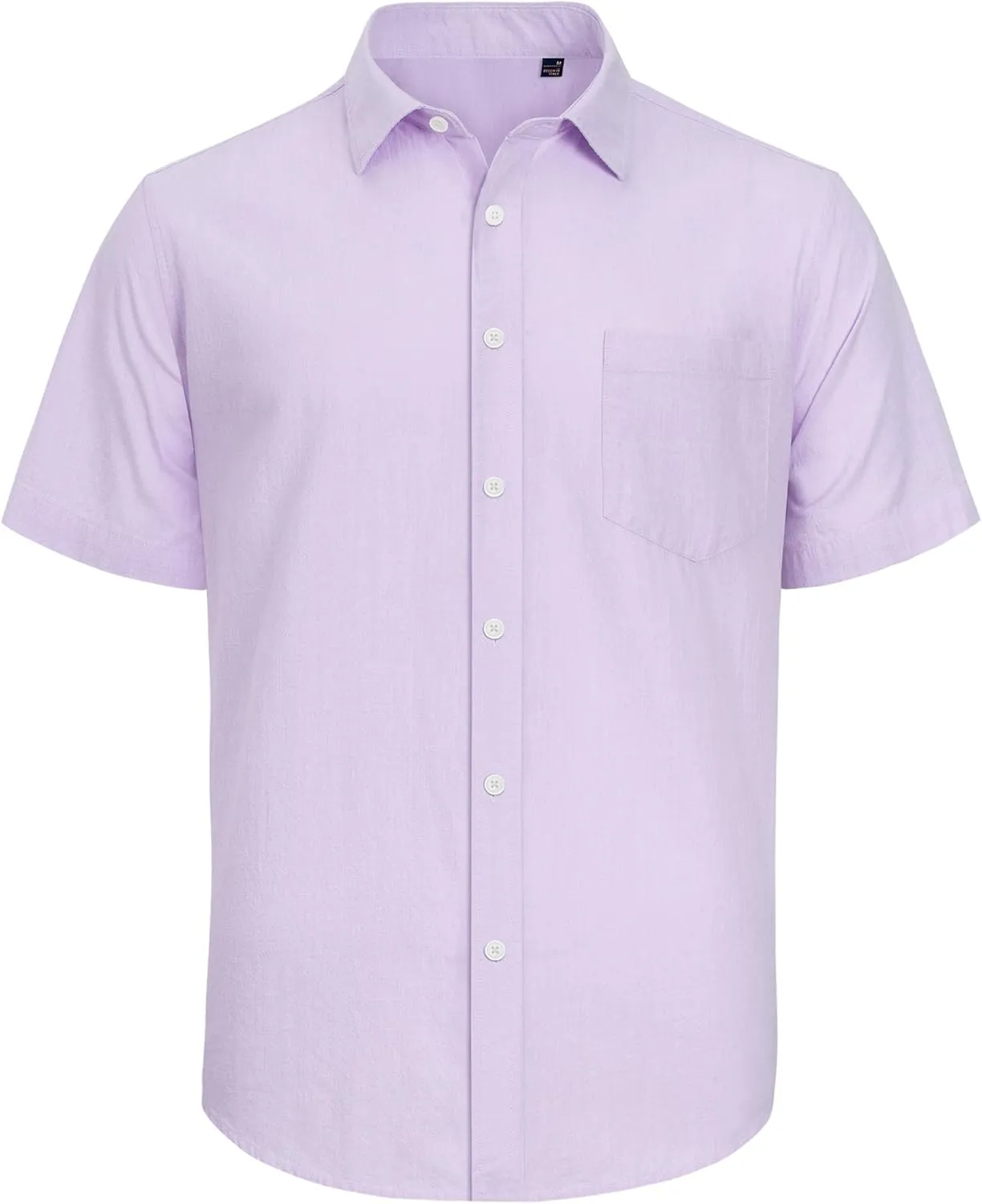 J.VER Men's Cotton Linen Short Sleeve Shirts Casual Lightweight Button Down Shirts Vacation Beach Summer Tops with Pocket