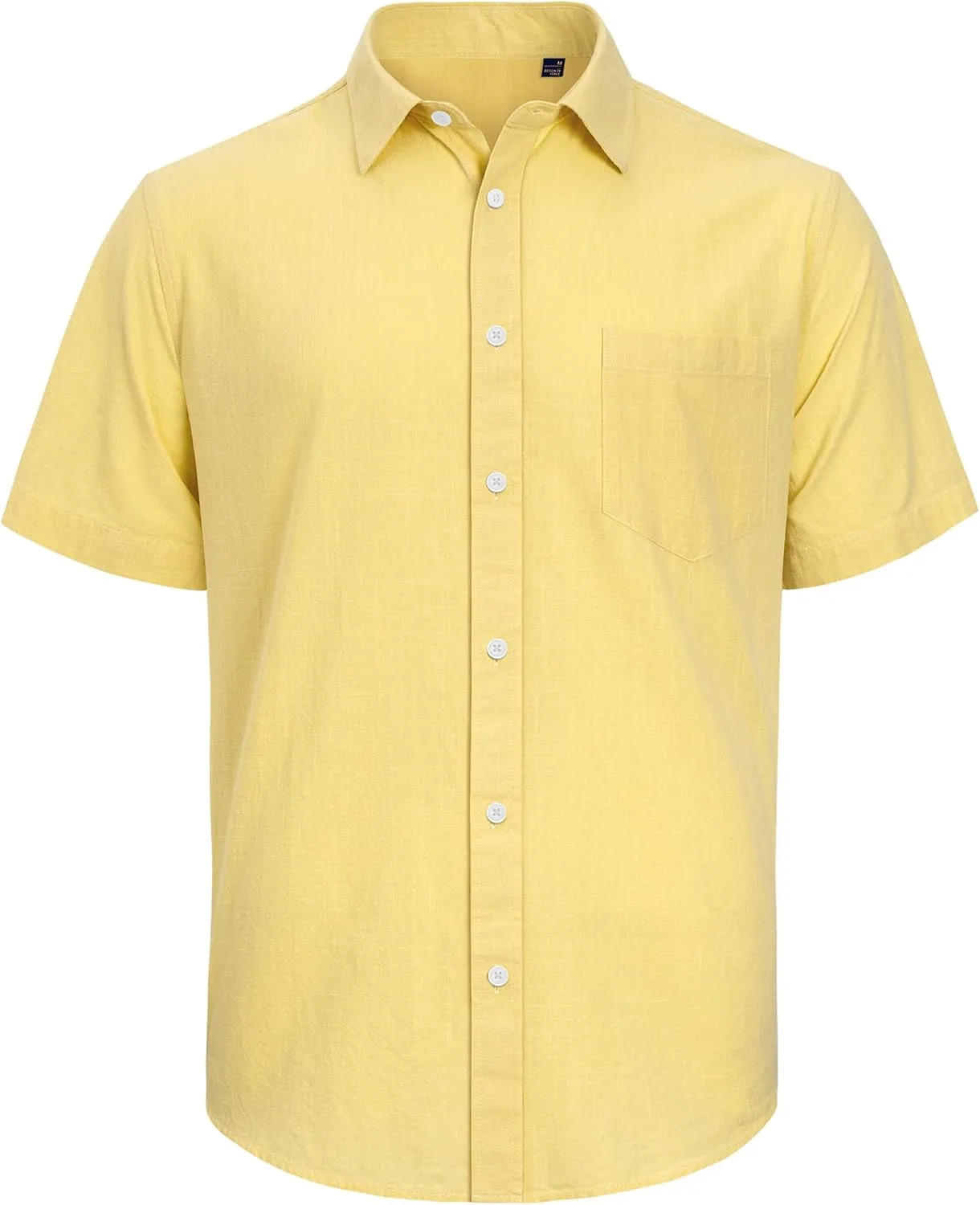 J.VER Men's Cotton Linen Short Sleeve Shirts Casual Lightweight Button Down Shirts Vacation Beach Summer Tops with Pocket
