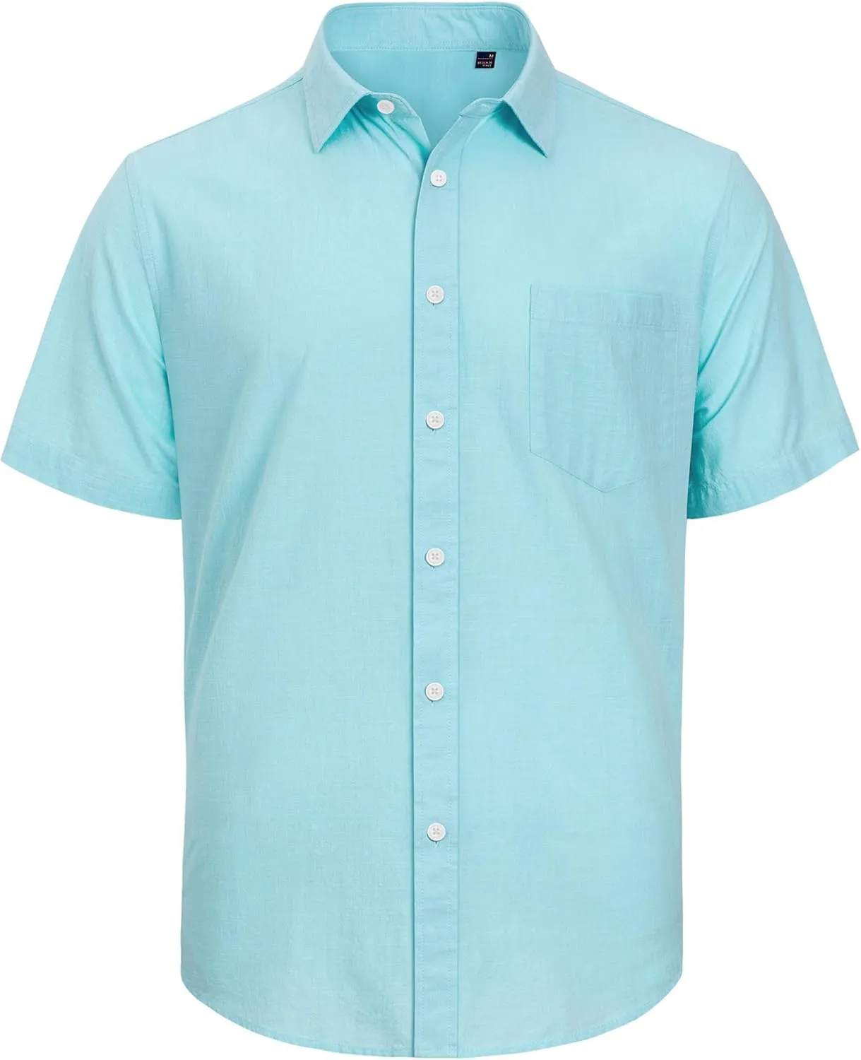 J.VER Men's Cotton Linen Short Sleeve Shirts Casual Lightweight Button Down Shirts Vacation Beach Summer Tops with Pocket