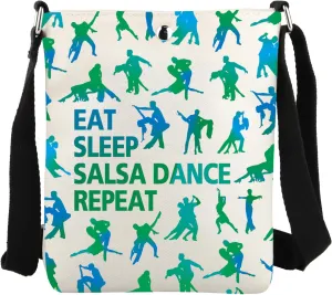 JYTAPP Salsa Dance Crossbody Bag Salsa Dance Gift Salsa Dance Lover Eat Sleep Salsa Dance Repeat Salsa Dance Teacher Gift
