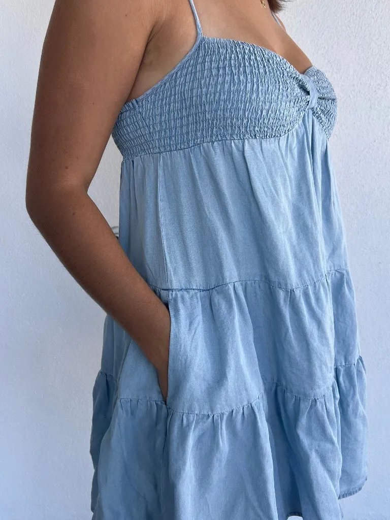 Kayla Romper in Denim