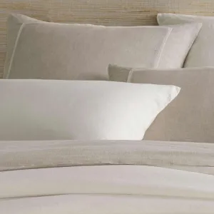 Keaton Linen Natural Sham, Euro Size, Neutral Solid Pattern