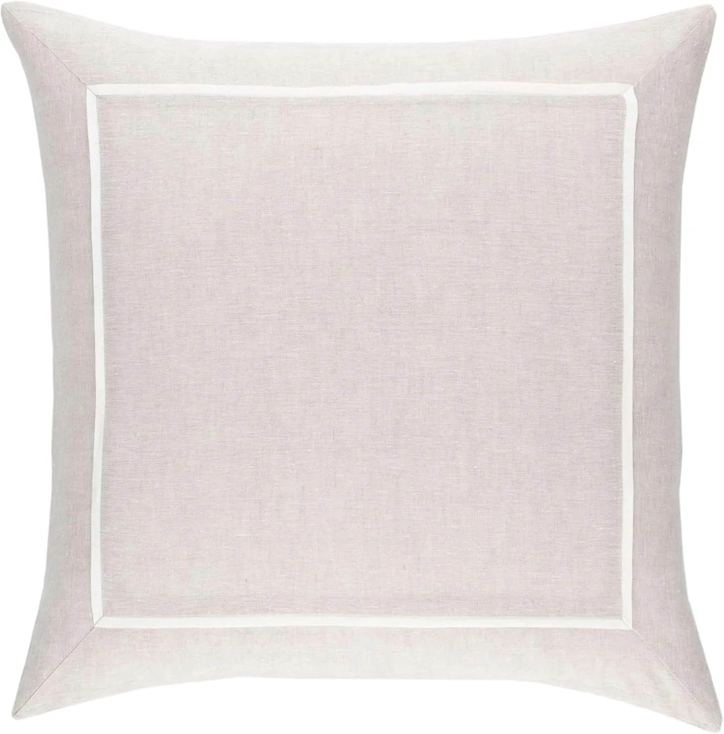 Keaton Linen Natural Sham, Euro Size, Neutral Solid Pattern
