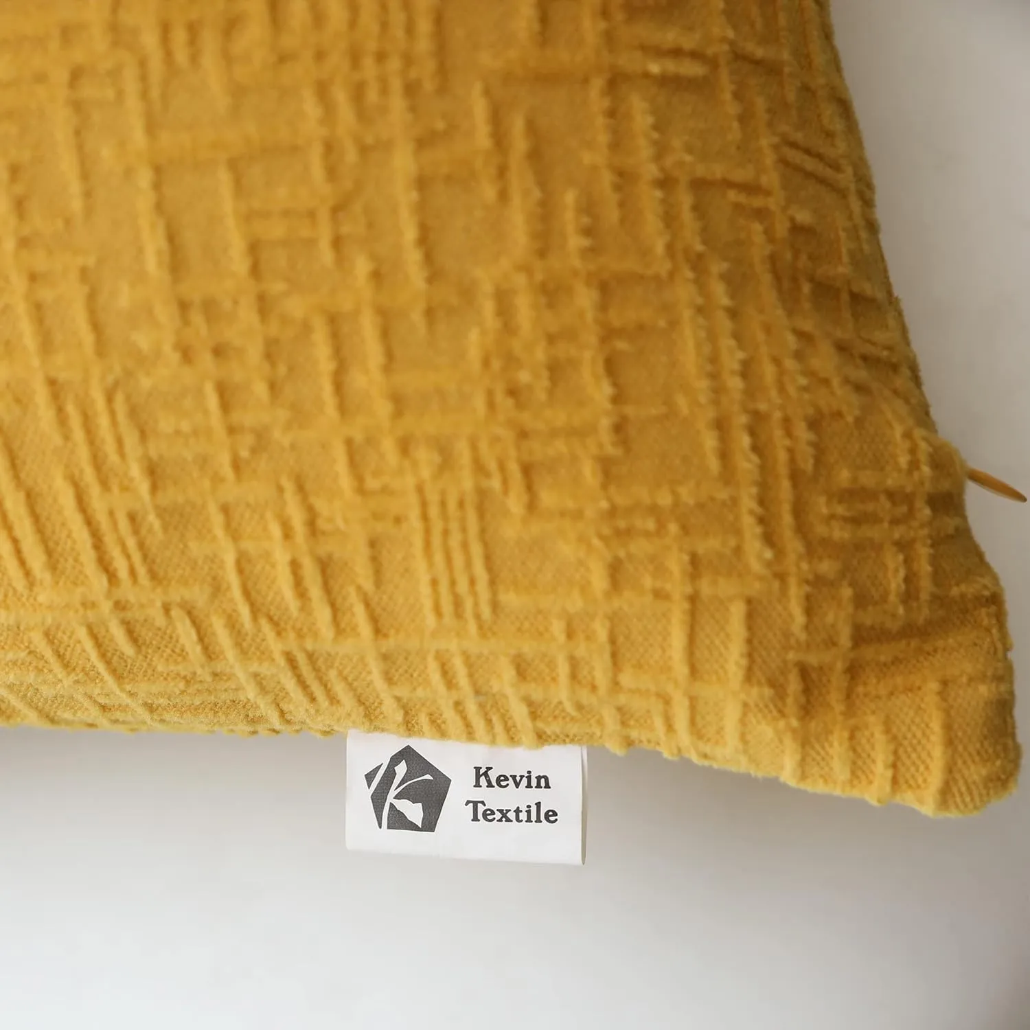 Kevin Textile Decor Velvet Throw Pillow Covers, Striped Decorative Pillow Case Handmade Cushion Cover for Couch, 18x18 inches,2 Pieces,Primrose Yellow