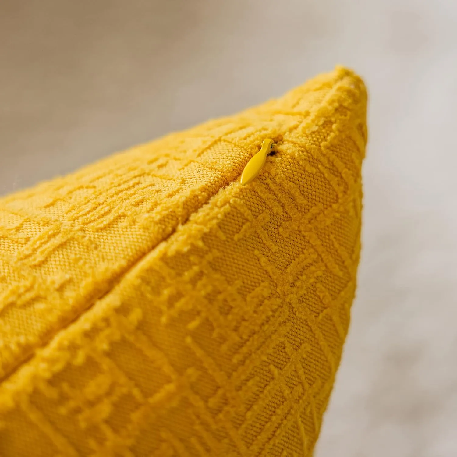 Kevin Textile Decor Velvet Throw Pillow Covers, Striped Decorative Pillow Case Handmade Cushion Cover for Couch, 18x18 inches,2 Pieces,Primrose Yellow