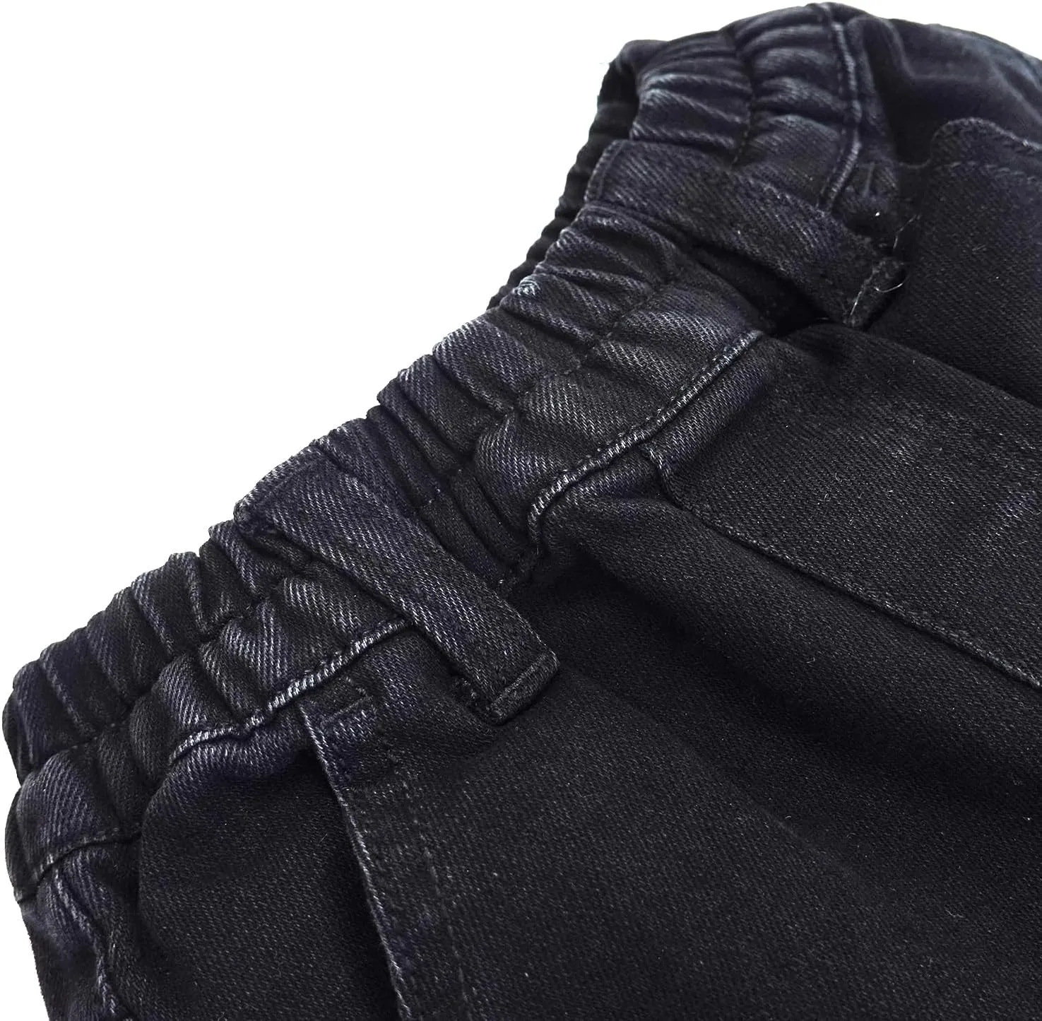 KIDSCOOL SPACE Baby Jeans,Little Toddler Kids Elastic Waist with D-Ring Stretch Cargo Denim Pants